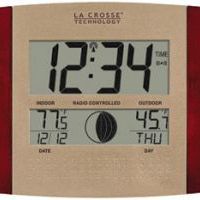 LaCrosse Technology Atomic Digital Wall Clock with Moon & IN/OUT Temp