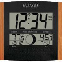 LaCrosse Technology Atomic Digital Wall Clock with Moon & IN/OUT Temp