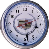 Cadillac Wreath 20 Inch Neon Clock