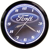 Ford Logo Lined 20 Inch Neon Clock