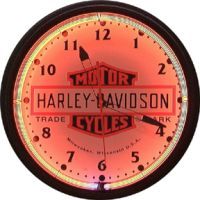 Harley Bar Shield 20 Inch Neon Clock