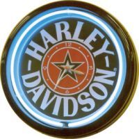 Harley Fat Boy 20 Inch Neon Clock
