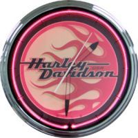 Harley Flames 20 Inch Neon Clock