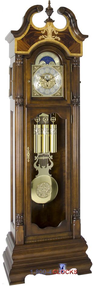 Hermle Castleton Walnut Tubular Grandfather Clock