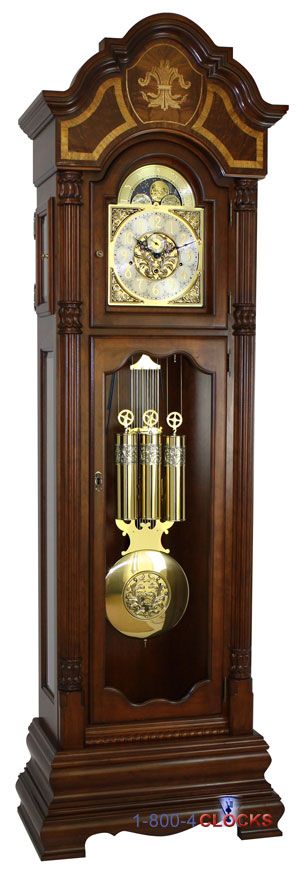 Hermle Taylor Tubular Grandfather Clock Walnut