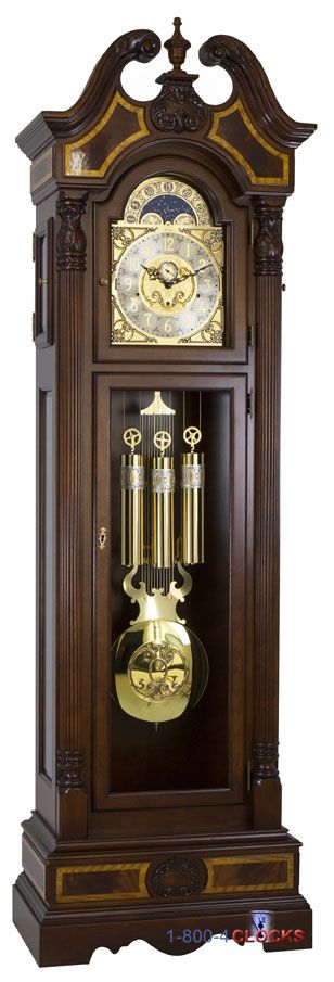 Hermle Foreman Cherry Tubular Chime Grandfather Clock