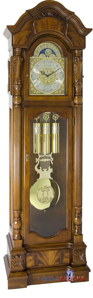 Hermle Anstead Grandfather Clock Tubular Chimes Dark Oak