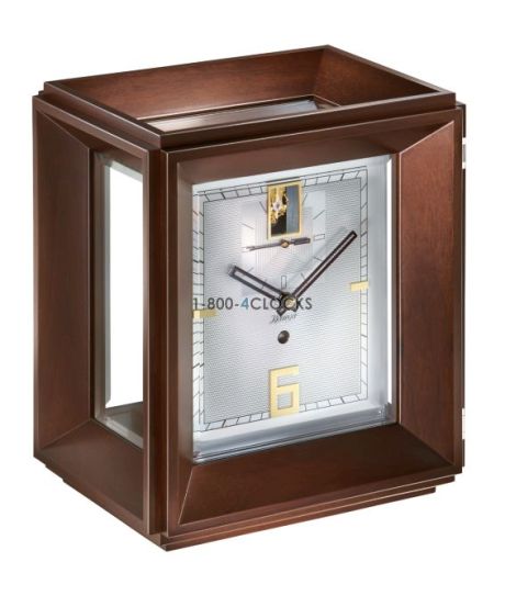 Kieninger Gemini Dark Walnut Satin Finish 2 Doors Mantel Clock