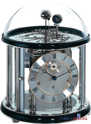 Hermle Tellurium II Specialty Clock in Nickel & Black