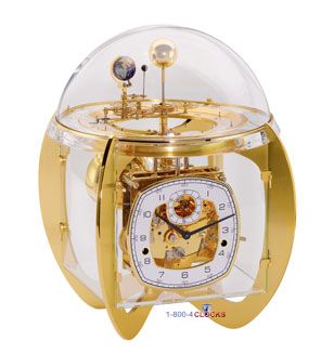 Hermle Astro Tellurium Brass Mantle Clock