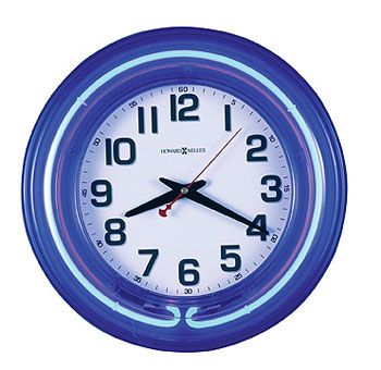 Howard Miller Blue Neon Clock