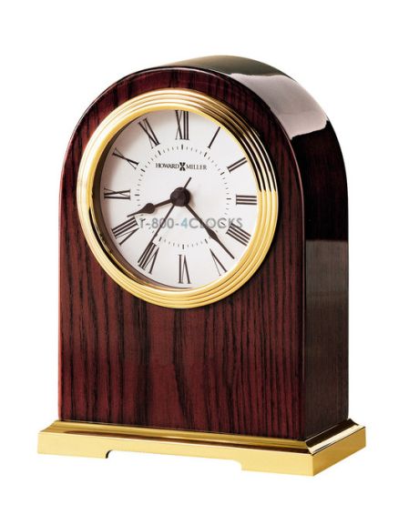 Howard Miller Carter Wood Brass Desk Clock