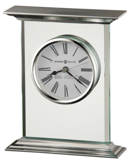 Howard Miller Clifton Glass Chrome Desk Clock