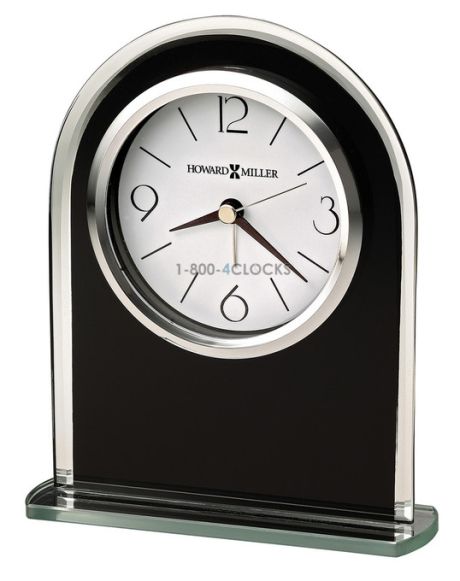 Howard Miller Ebony Luster Chrome Table Clock