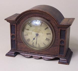Antique Miniature Oak Bracket Clock