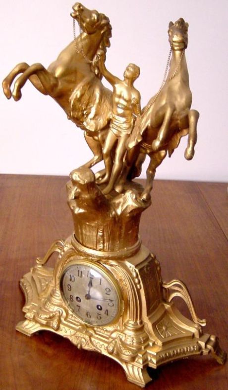 c1870 Antique Figural Mantel Clock