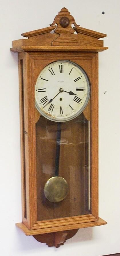 Large New Haven Wall Regulator Antique Clock