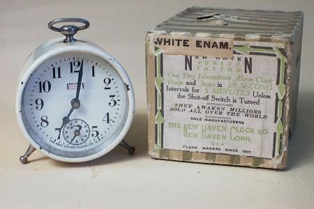 New Haven Junior Tattoo Mini Antique Alarm Clock at 18004Clockscom