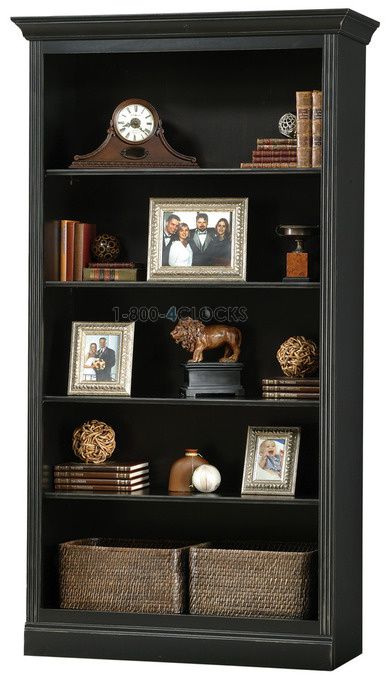 Howard Miller Oxford Center - Antique Black Bookcase