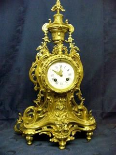 Large Solid Cast Bronze A D Mougin Mantle Clock