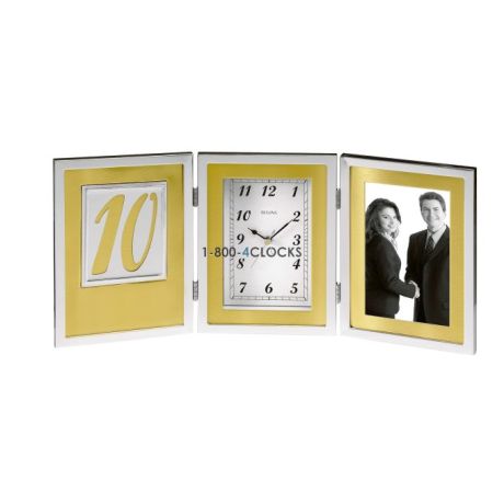 Bulova 10 25 50 Year Photo Anniversary Clock