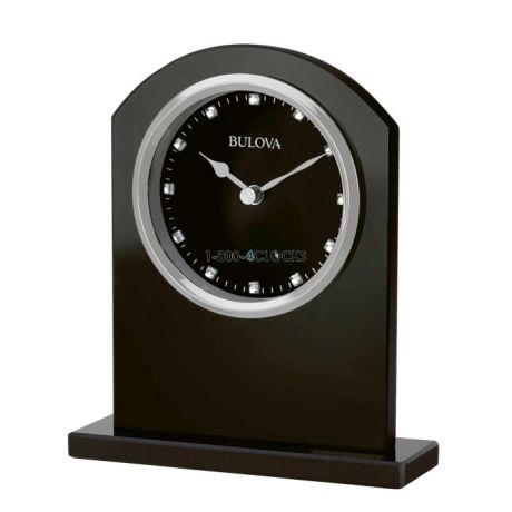 Bulova Ebony Crystal Desk Clock