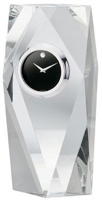Movado Museum Dial In Crystal Stand Table Top Clock