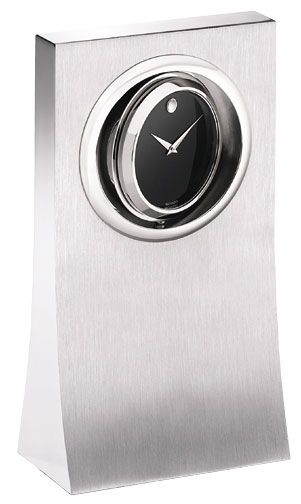 Movado Spinning Museum Dial in Aluminum Stand Desk Clock