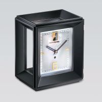 Kieninger Gemini Black Satin Finish 2 Doors Mantel Clock