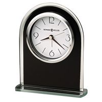 Howard Miller Ebony Luster Chrome Table Clock