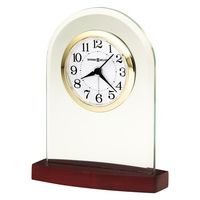 Howard Miller Hansen Glass Brass Desk Clock