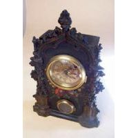 Miniature Cast Iron Antique Mantel Clock B and H