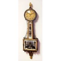 1820s Aaron Willard Antique Banjo Clock Gilt Front