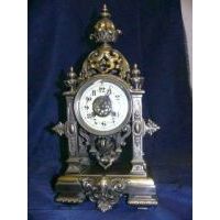 c1870 ANTIQUE BRONZE EMPIRE PORTICO A D MOUGIN Clock