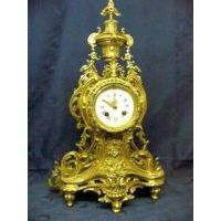 Large Solid Cast Bronze A D Mougin Mantle Clock